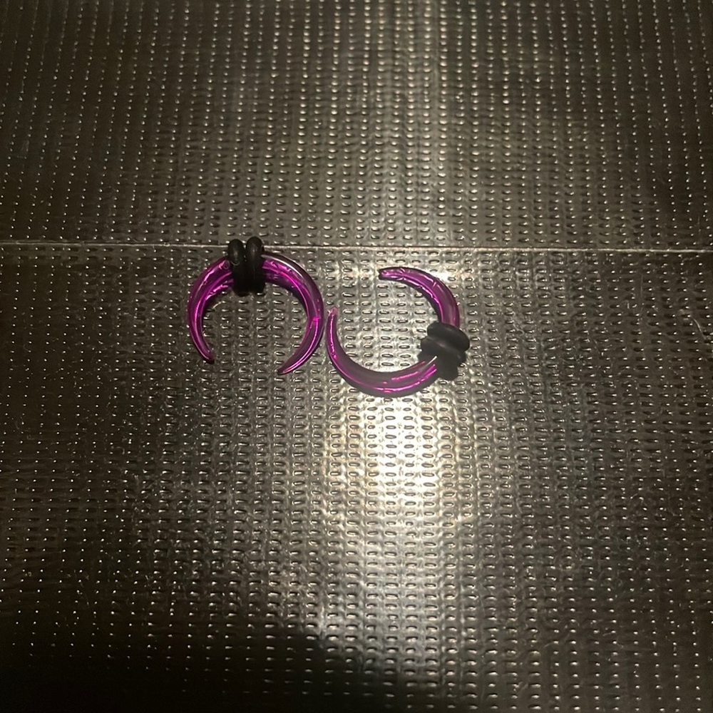 Hot pink acrylic crescent tapers